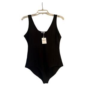 NWT BelleLovin Collection Black Tank Style Bodysuit Snaps at Crotch Size Medium